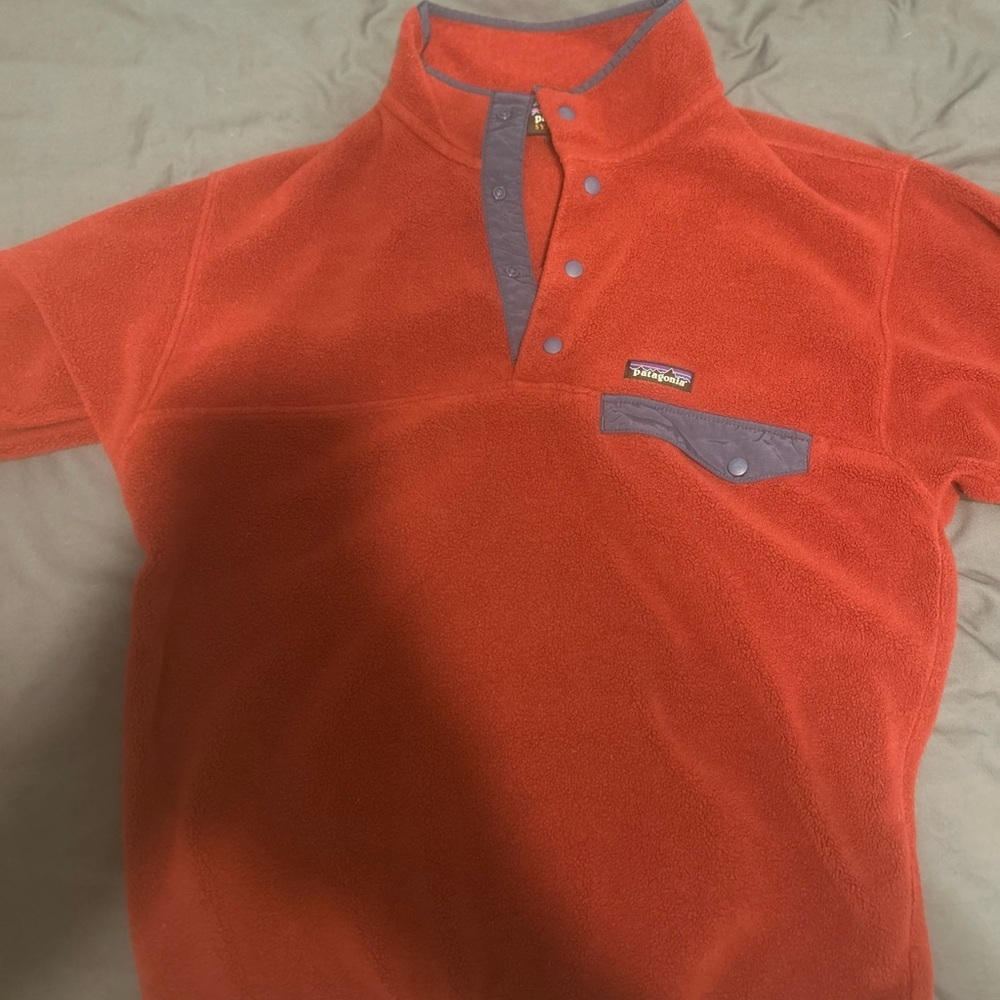 Patagonia Orange and Gray Performance Sweatshirt